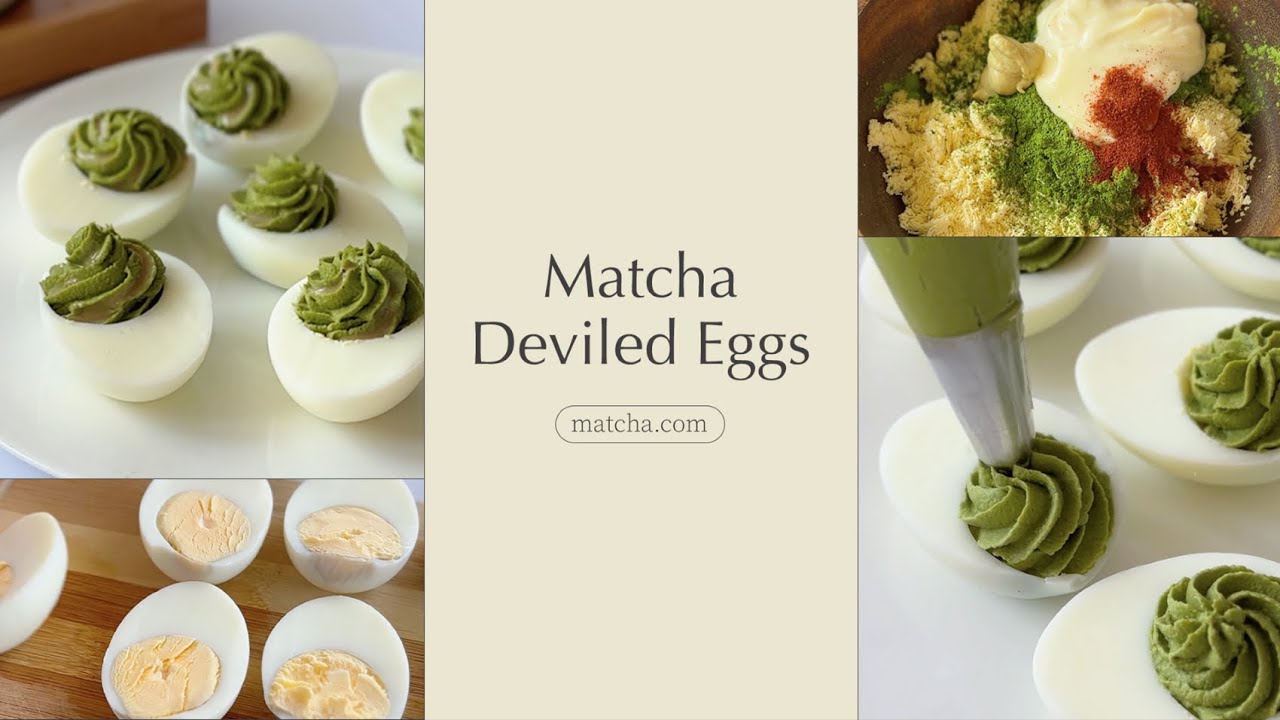 Matcha Deviled Eggs |  Easy & Fun Hors d'Oeuvres Recipe