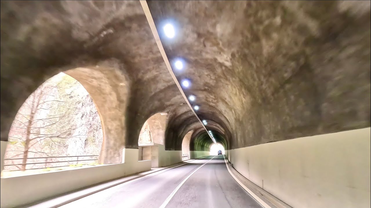 Driving in Swiss , Airolo , One of the most beautiful Village in Switzerland -4K
