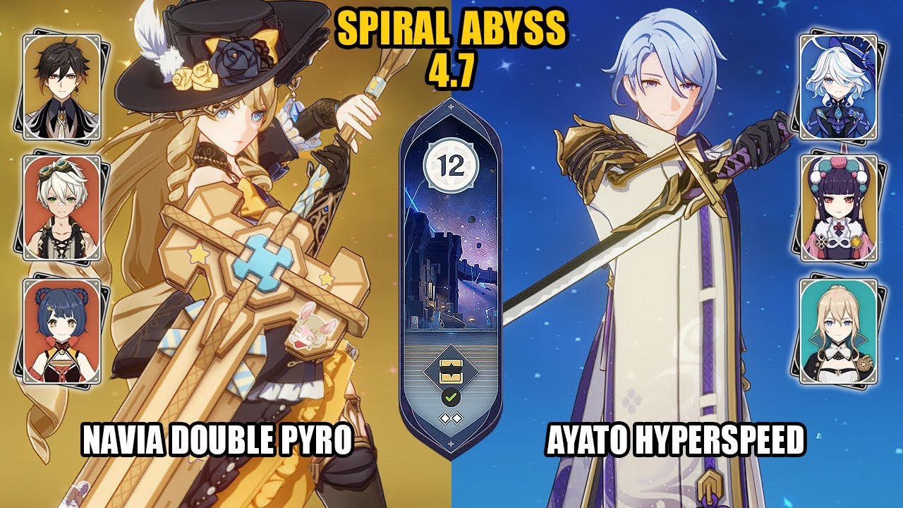 (F2P) Navia Double Pyro & Ayato Hyperspeed | Spiral Abyss 4.7 - Floor 12 | Genshin Impact