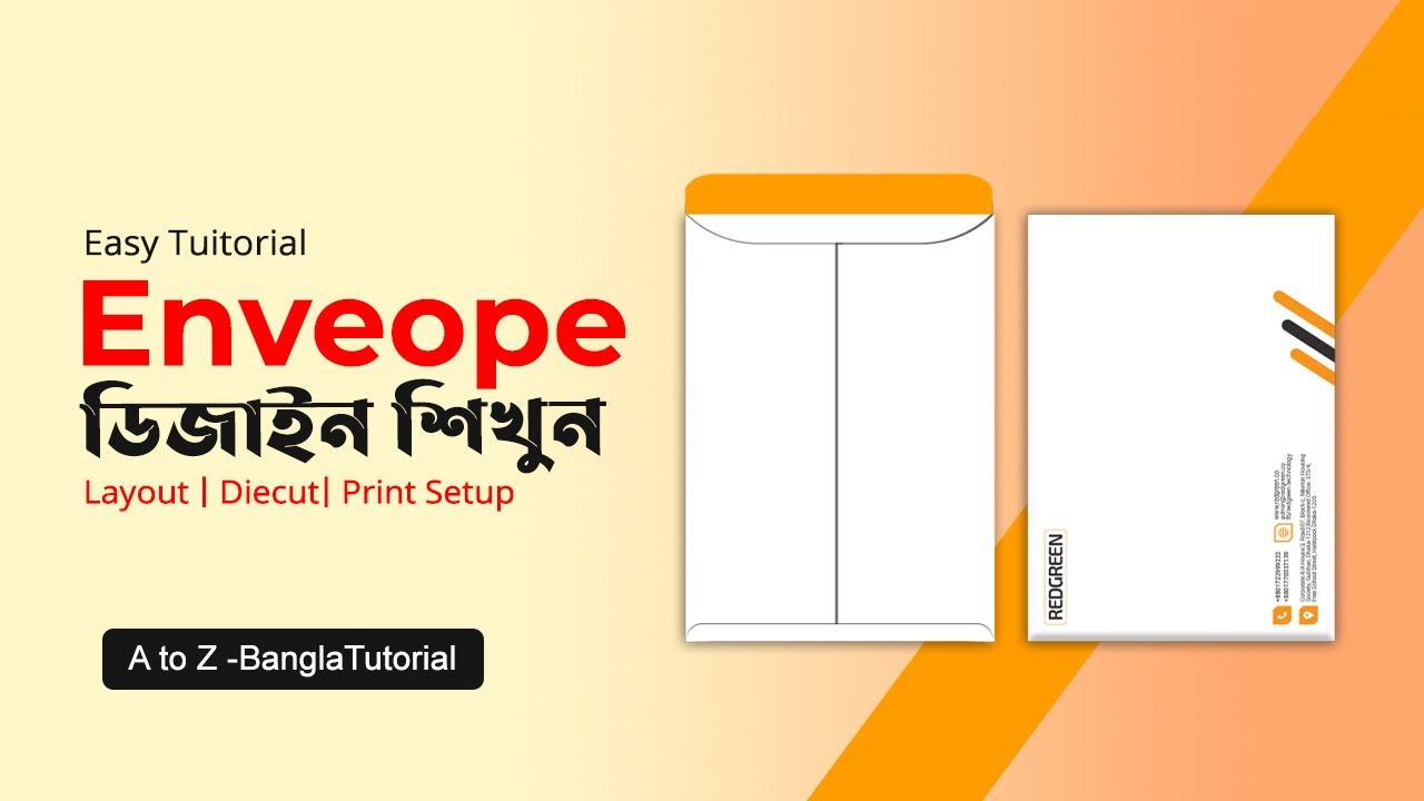 Envelope Design Bangla Tutorial | A4 Envelope Design and Printing Setup | ইনভেলাপ ডিজাইন #envelope