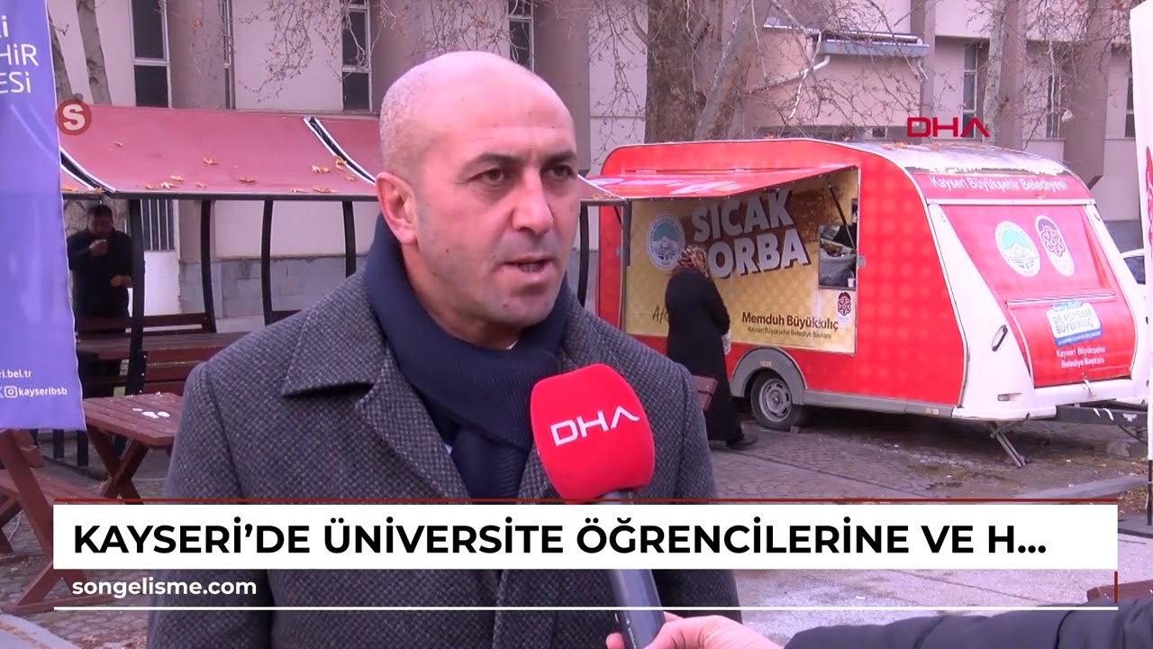 Kayseri&rsquo;de &uuml;niversite &ouml;ğrencilerine ve hasta yakınlarına &uuml;cretsiz &ccedil;orba ikramı