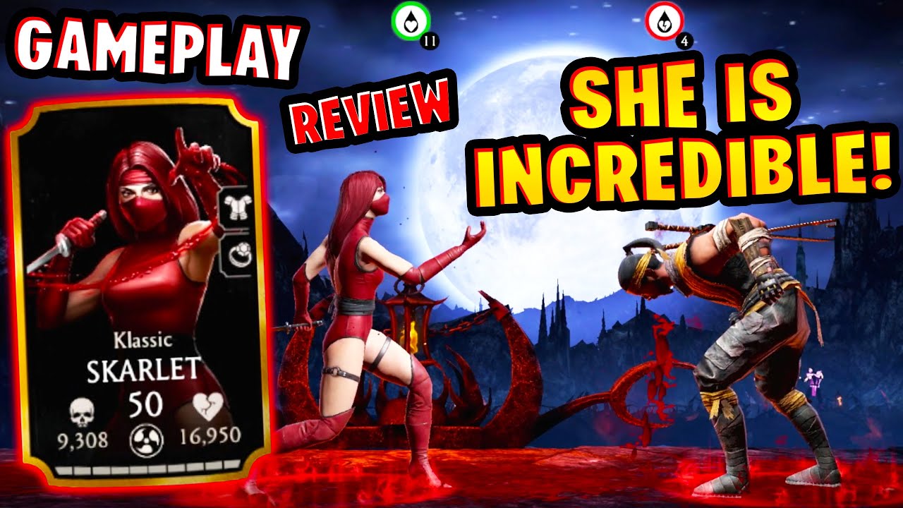 Klassic Skarlet Gameplay + Review in MK Mobile. S-Tier Gold! She is AMAZING!