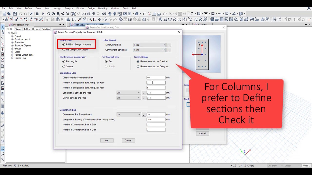ETABS - A4 Define Sections - Seismic And Wind - Static Analysis