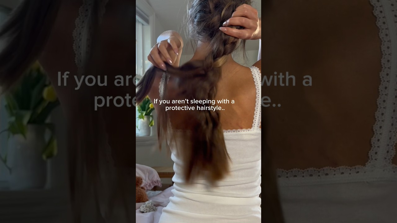 Sleeping with a protective hairstyle is a must if you want to grow your hair out 🫶 #haircare
