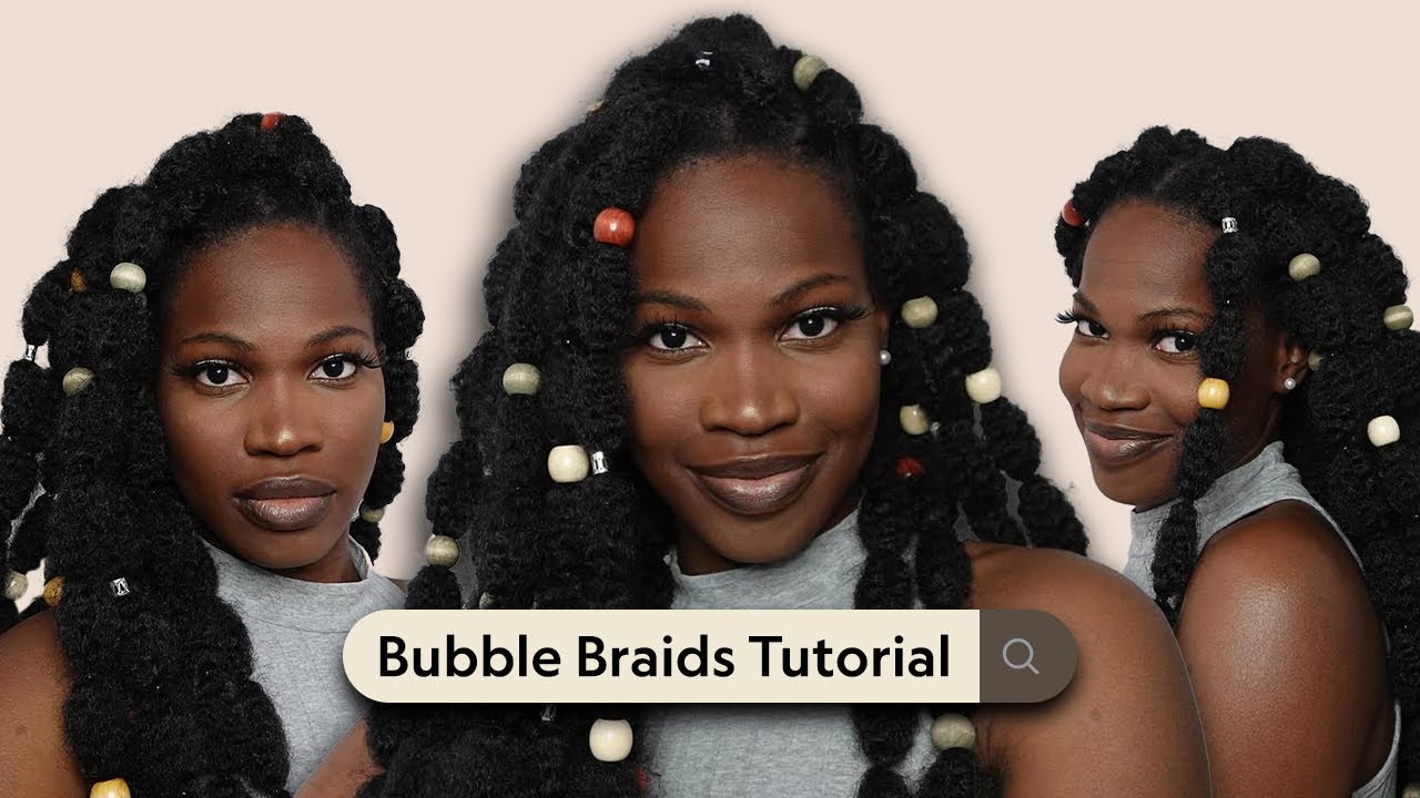 I DID THIS BUBBLE BRAIDS HAIRSTYLE | Poodle Puffs | Puff-Puff Braids | Sausage hairstyle | How to