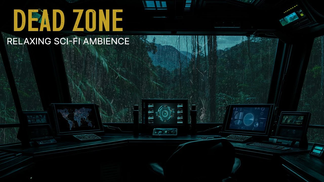 🛰️ Sci-Fi Dead Zone Outpost Ambience with Rain Sounds | Deep Focus, Sleep & Relaxation ☢️🌧️ (No Ads)