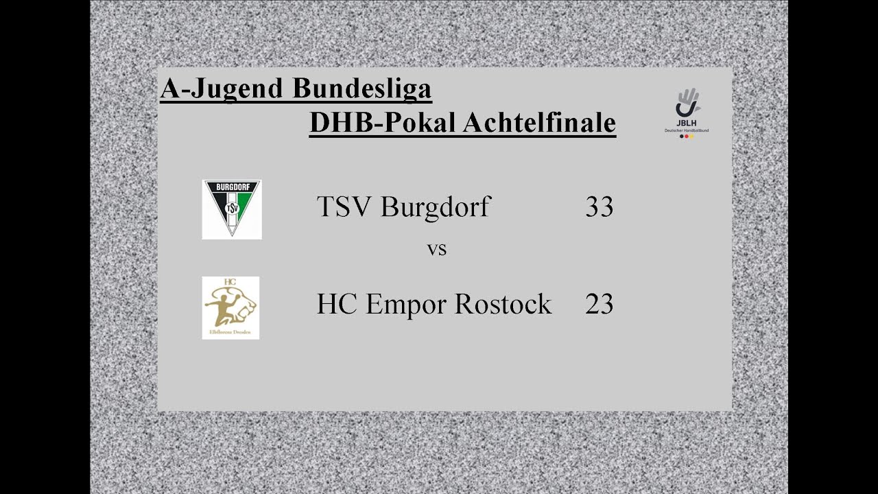 TSV Burgdorf - Empor Rostock, mA DHB-Pokal 1/8-Finale:Endst 28:33 Fast alle Tore im Schnelldurchgang