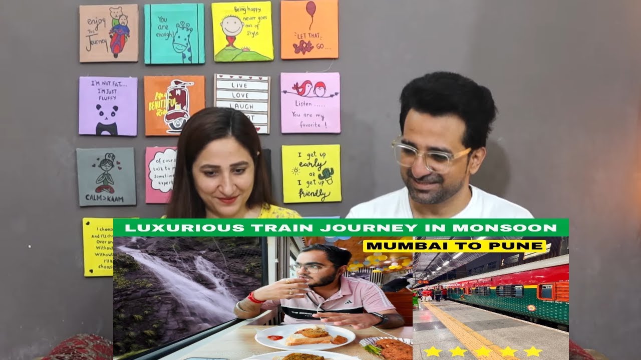 Pak Reacts Mumbai Pune Deccan Queen Train Journey in Monsoon | Most Luxurious Train with Dining Car