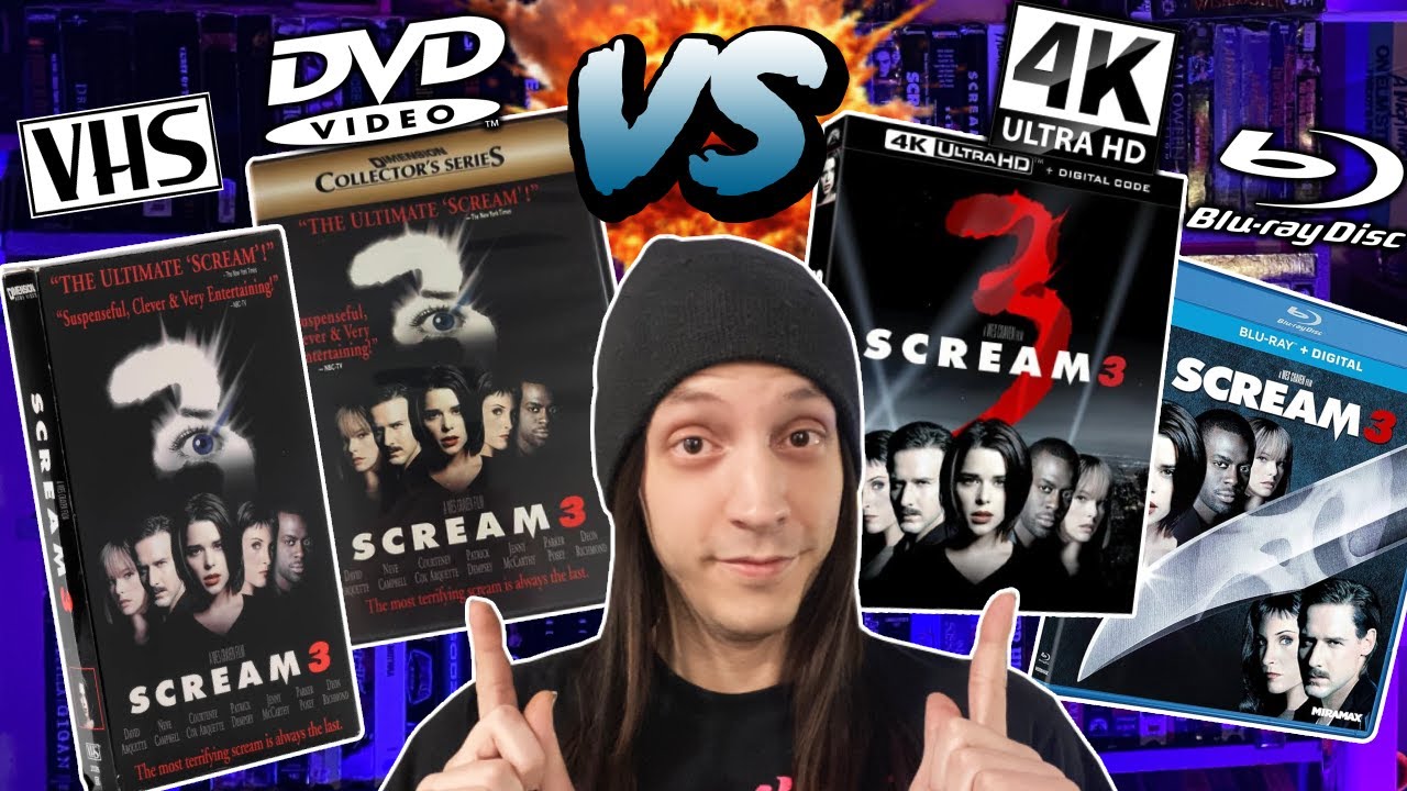 Scream 3 (2000) 4K VS Blu-ray VS DVD VS VHS