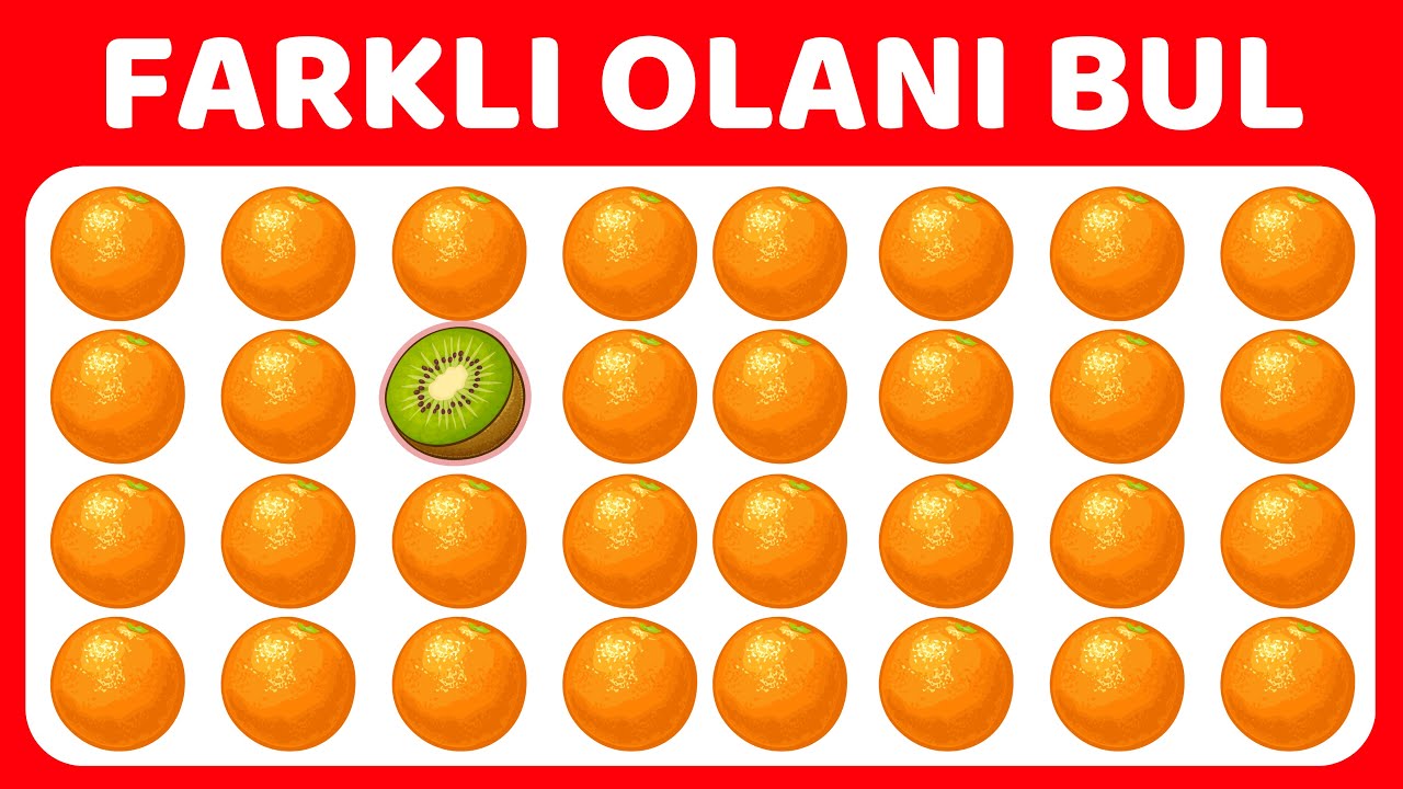 FARKLI MEYVEYİ BUL! 🍓🍌🍉 35 Sorudan Kaç Tanesini Bileceksin❓ Emoji Bulmaca