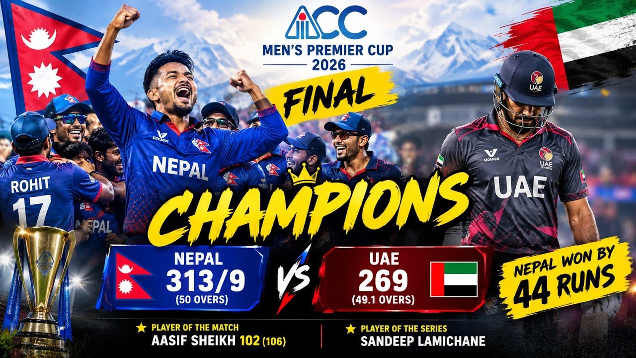 Nepal vs UAE Final Highlights |ACC Premier Cup 2026  Nepal Crowned Champions &Qualifies for Asia Cup