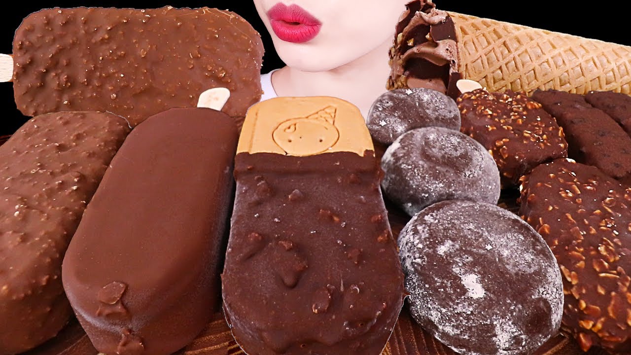 ASMR MUKBANG｜CHOCOLATE ICE CREAM PARTY *MAGNUM, KITKAT, RICE CAKE 초콜릿 아이스크림 파티 EATING SOUNDS 먹방