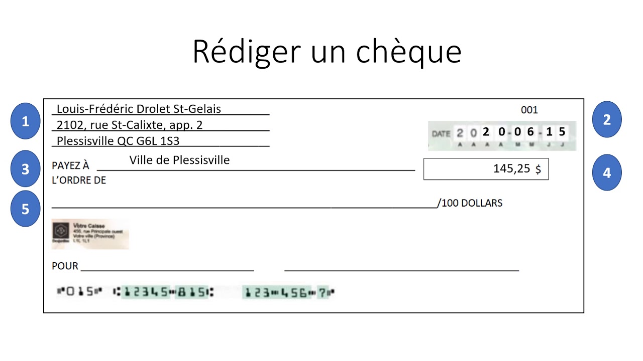 Libeller un chèque