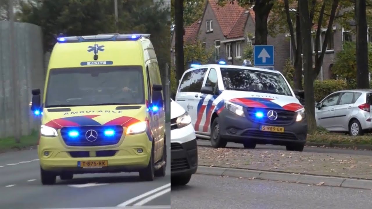 P1/A1 Meerde Ambulance Politie met spoed door Zwolle