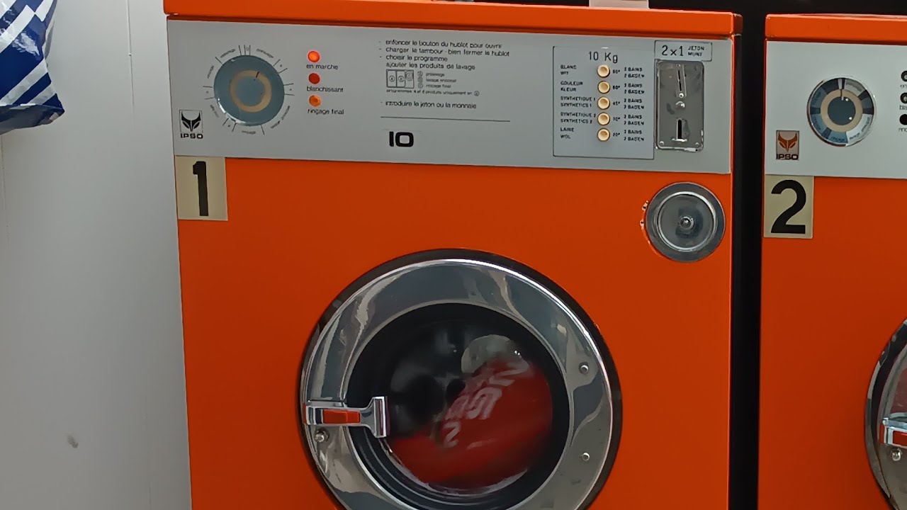 1980s' IPSO WE110 Highspin hard mount commercial washer & primus 13KG stack dryer