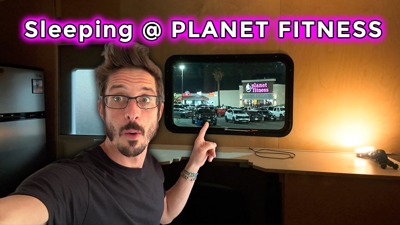 Сплю в фитнес-клубе Planet Fitness в Калифорнии + устанавливаю электропитание на мой крошечный до...
