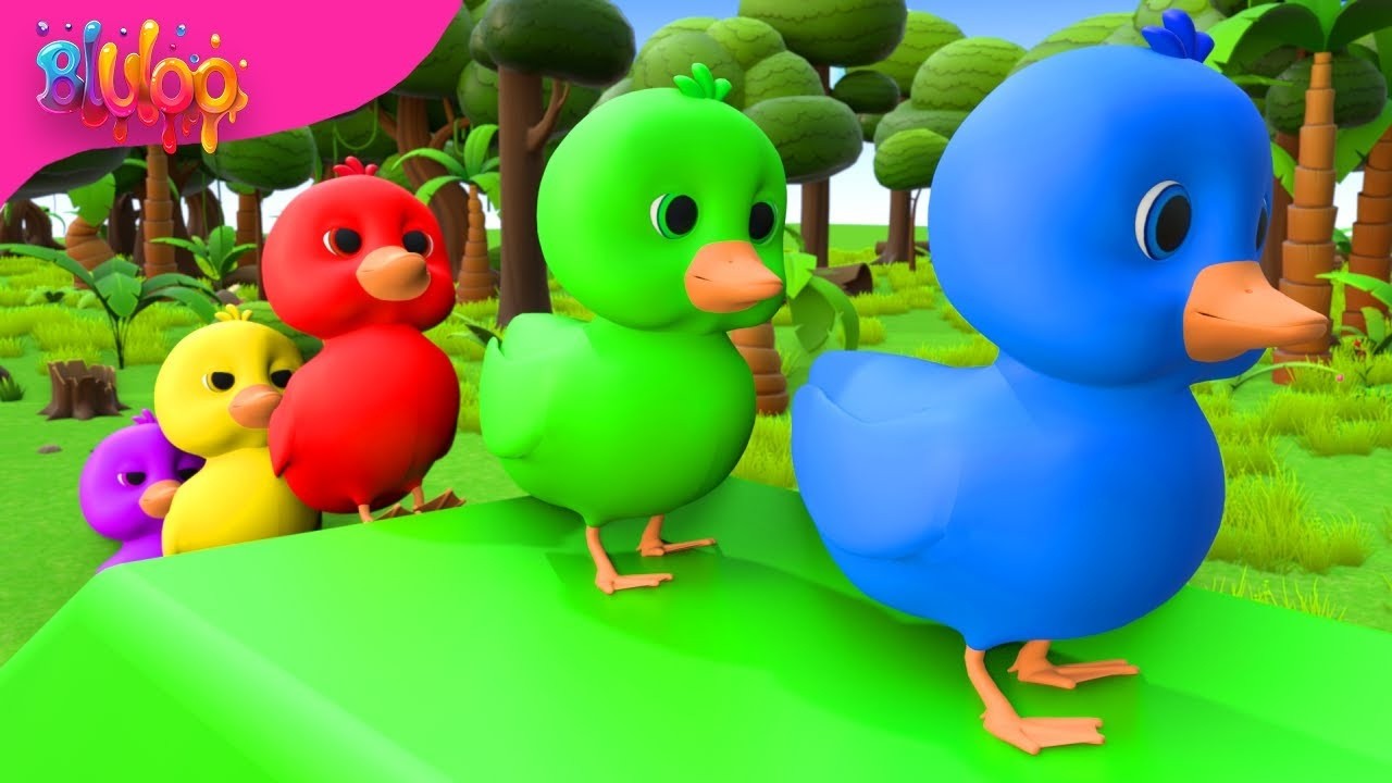 Five Little Ducks | Colorful Ducks Song | BluLoo Nursery Rhymes & Kids Songs