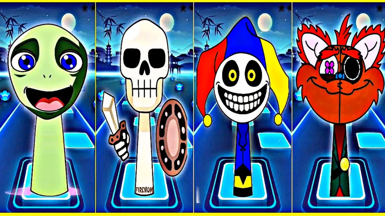 SPRUNKI OC DAME TU COSITA VS SKELETON VS THE PROTOTYPE VS GIBLET COFFIN DANCE SONG IN TILES HOP