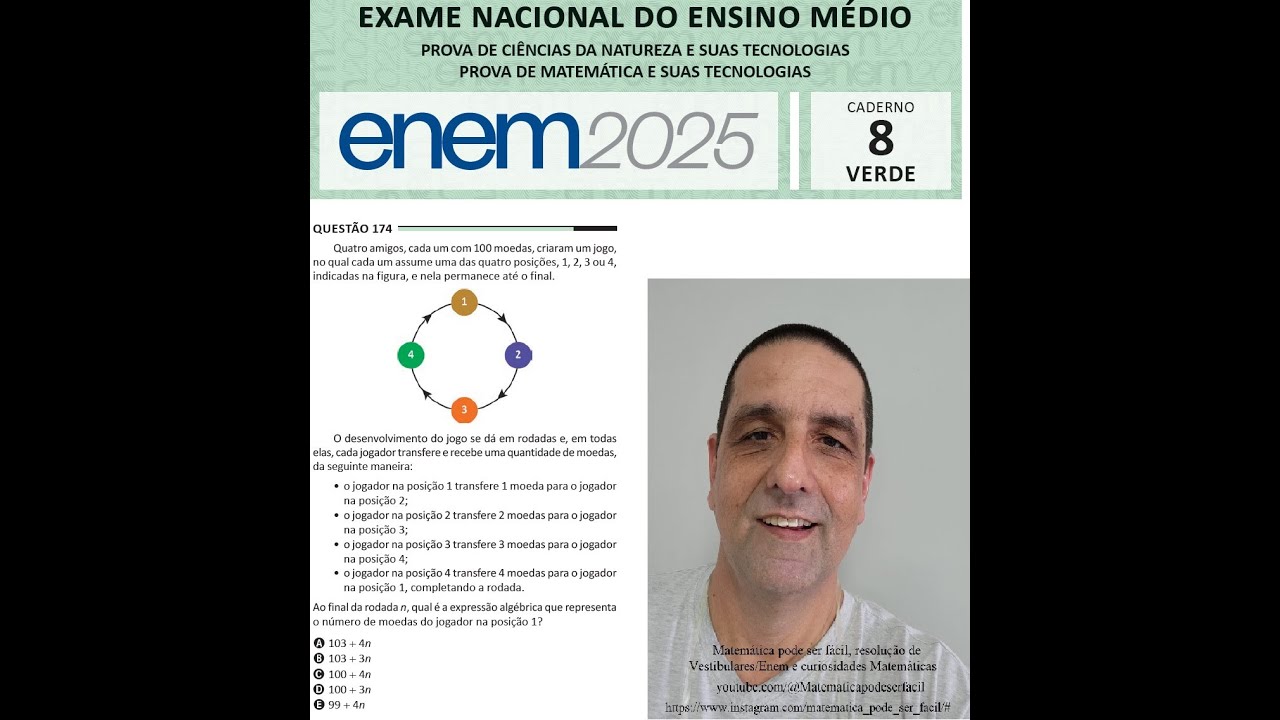 Enem 2025   Prova Verde   Questão 174   Sequencias Numéricas   Progressão Aritmética #enem2025 #enem