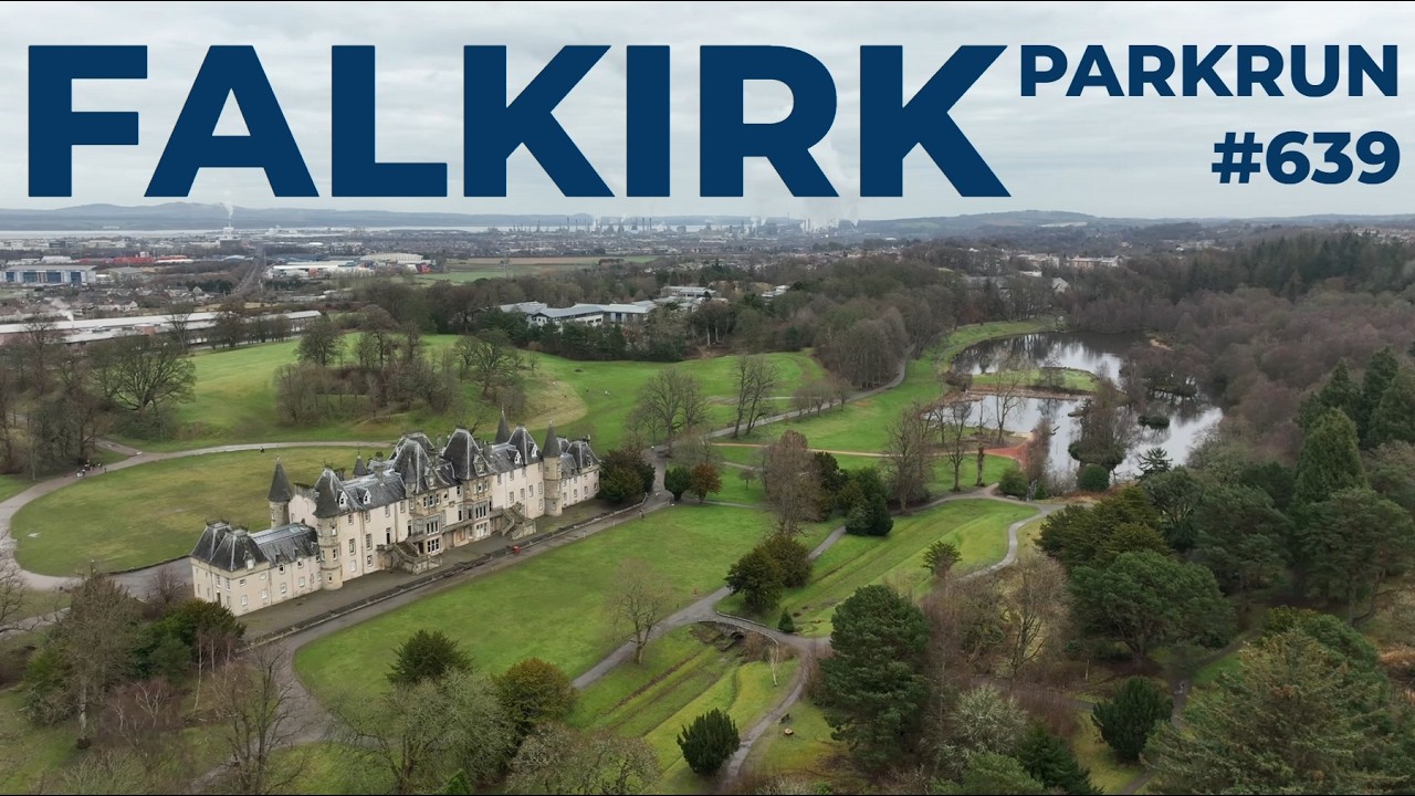 Falkirk parkrun - 1st Falkirk Scouts takeover #639 [4K Aerial]