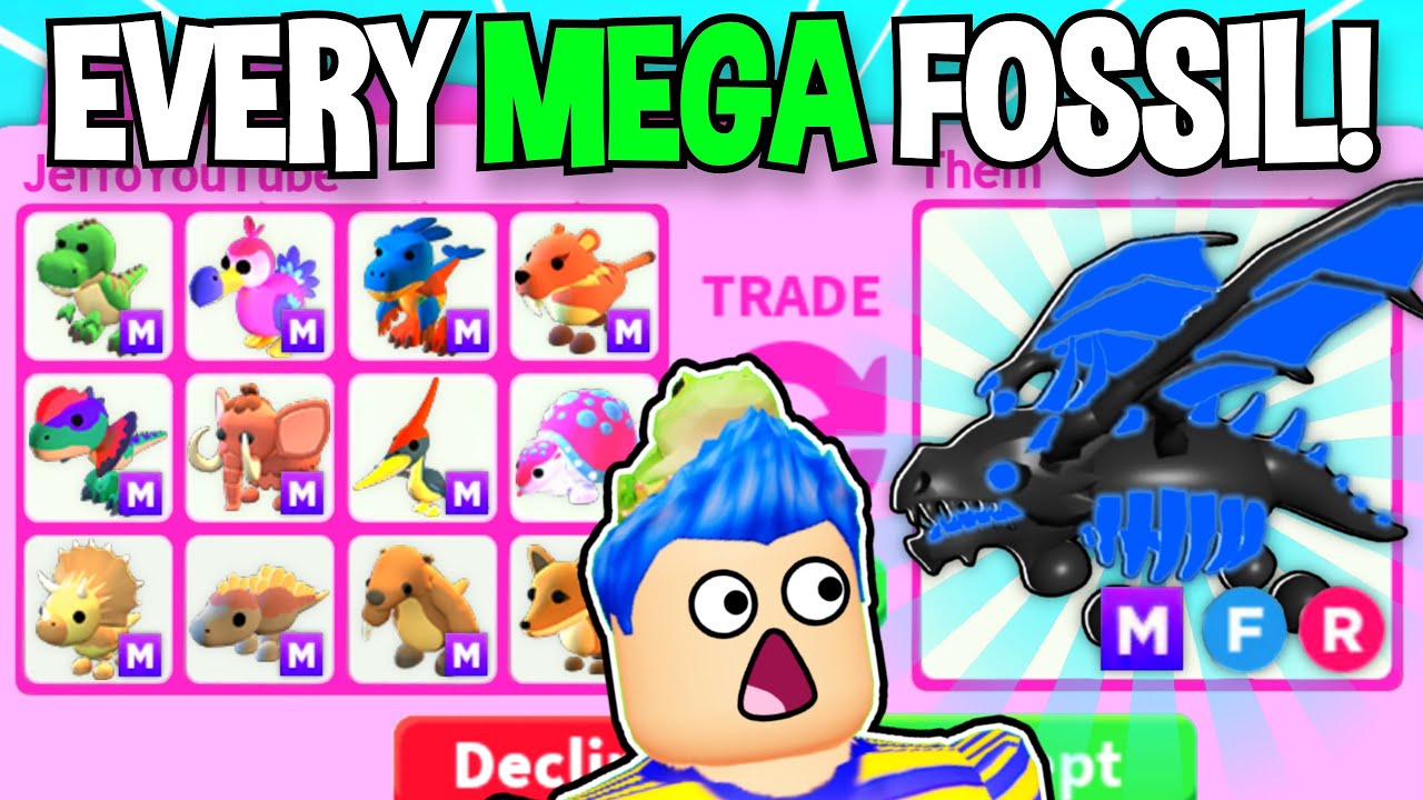 Trading EVERY *MEGA FOSSIL EGG PET* In Adopt Me AT ONCE!! Roblox Adopt Me Trading MEGA DINO TRADES