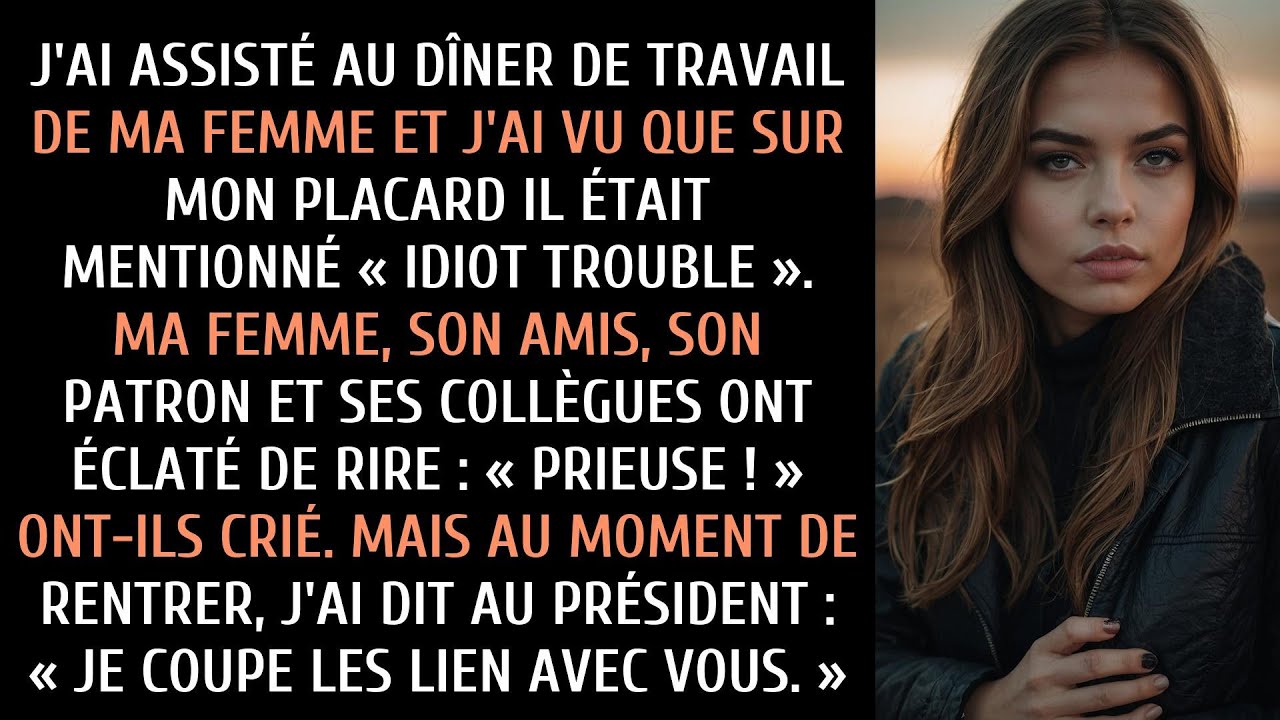 Mon marque-place au dîner de gala de ma femme disait des conneries. Son patron, un homme d'élite,