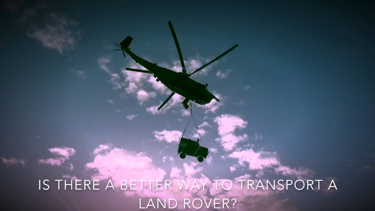 Sea King Mk4 helicopter load lifting Land Rover Defender XD 90