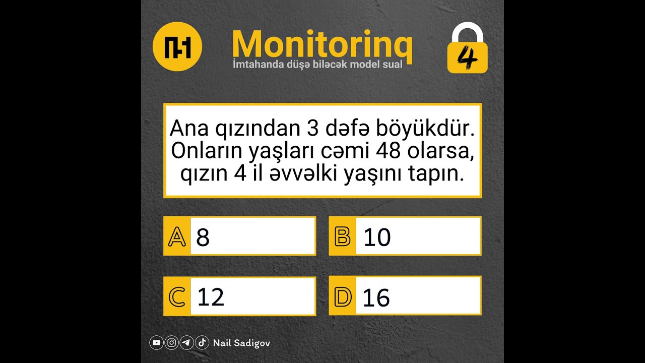 Monitorinq imtahanı &uuml;zrə model sual  #ibtidaisinif #nailsadigov #monitorinq #sinif4