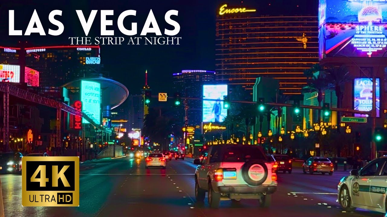 Las Vegas Strip Night Drive 4K Nightlife & Neon Lights | Vegas After Dark