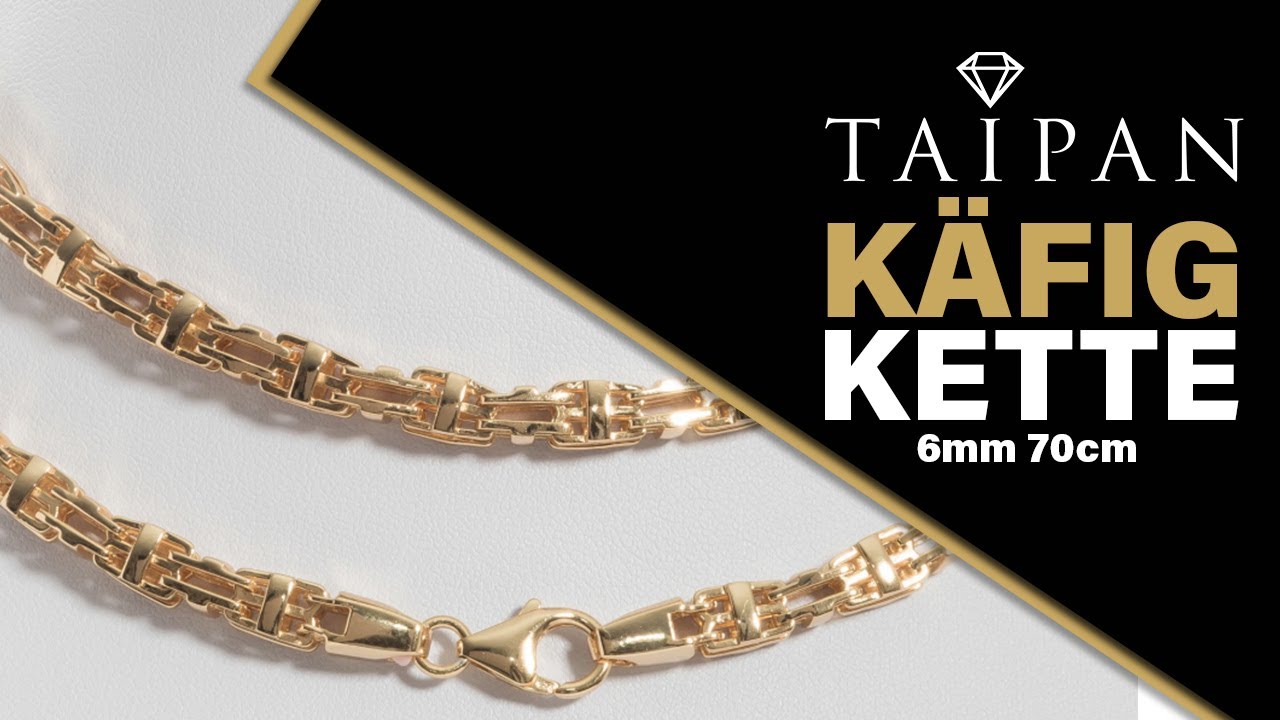 Taipan K&auml;figkette 6mm breit 70cm lang vergoldete K&ouml;nigskette 2.0 Magnumkette aus 925 Silber