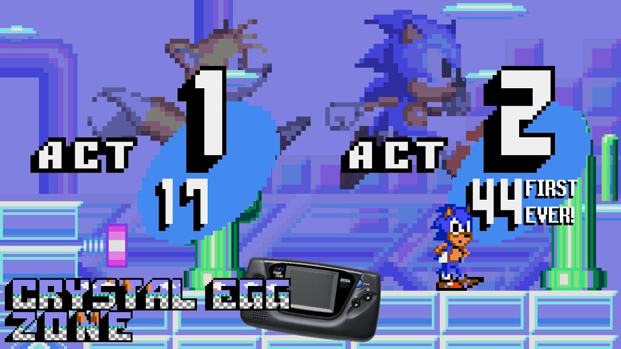 Sonic the Hedgehog 2 (Game Gear) - Crystal Egg Zone Act 1 in 17s and Act 2 in 44s