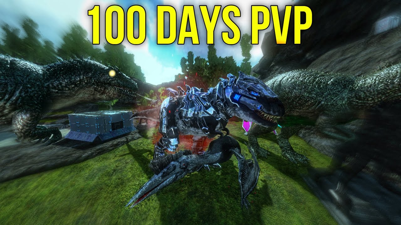 I Survived 100 Days PvP on the biggest Ark Mobile Server| Upgraiding Base + Raiding | S8 EP 1-4