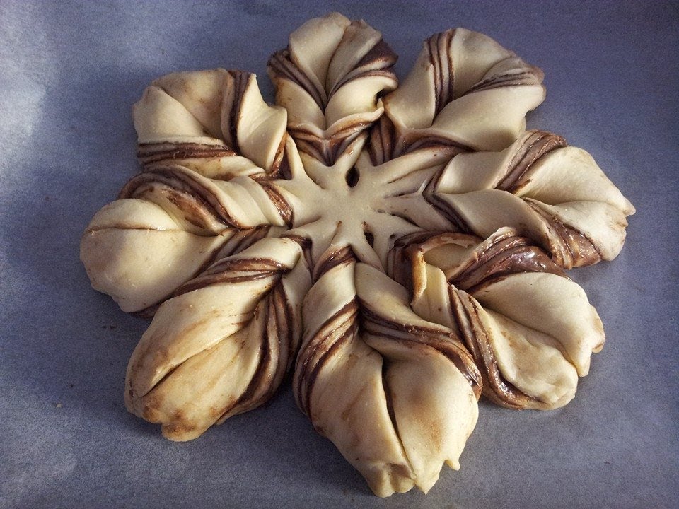 Fiore di Pan Brioche alla Nutella,Ricetta fatta in casa