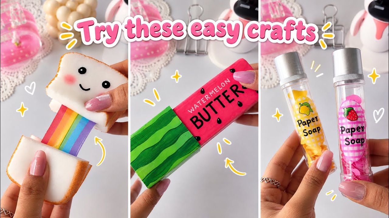 Easy craft ideas 🍉❤️🌈/ paper crafts / diy squishy/ gift ideas / Foziya art and craft 