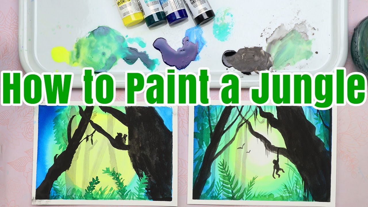 Watercolor Jungle Scene Kids Art Painting Tutorial