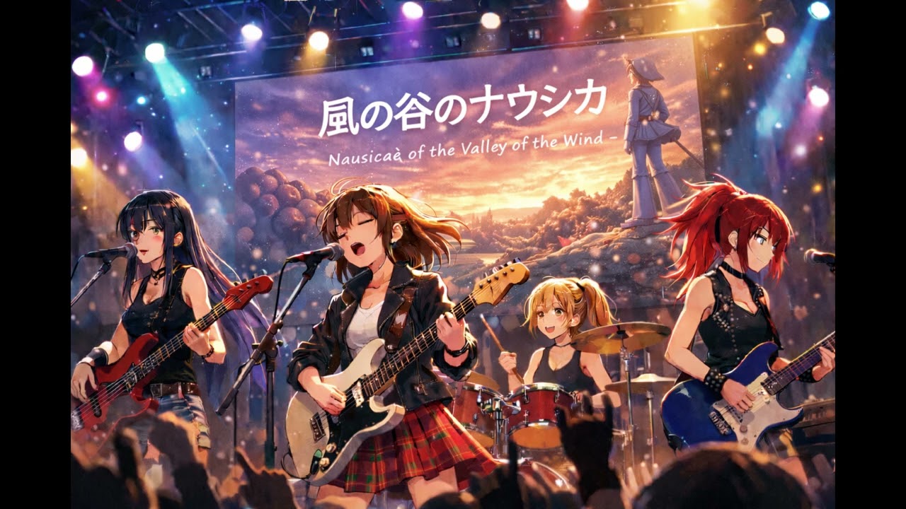 「風の谷のナウシカ」をAIガールズロックバンドがカバーしてみた【風の谷のナウシカ / 安田成美】