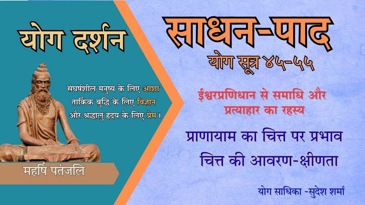 पतंजलि योगसूत्र | साधनपाद 45–55 | ईश्वरप्रणिधान से समाधि और प्रत्याहार का रहस्य