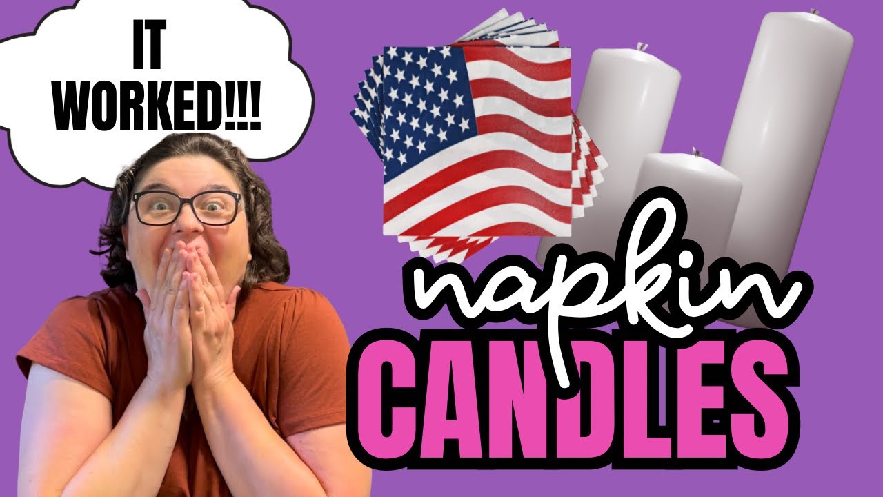 EASY DIY Custom Candles w Napkins!!!