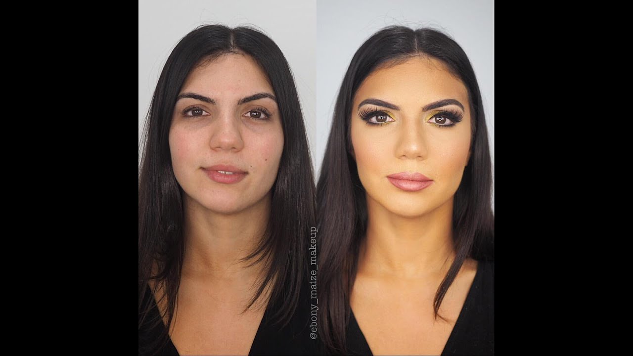 Client before and after makeup transformation - EbonyMaizeMakeup -