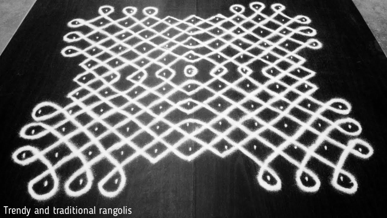Big melikala muggulu with 9x9 dots | Neli kolam | Trendy and traditional rangolis