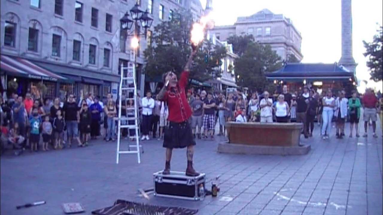Very Funny Eric the Street Performer in Old Montreal Quebec Canada