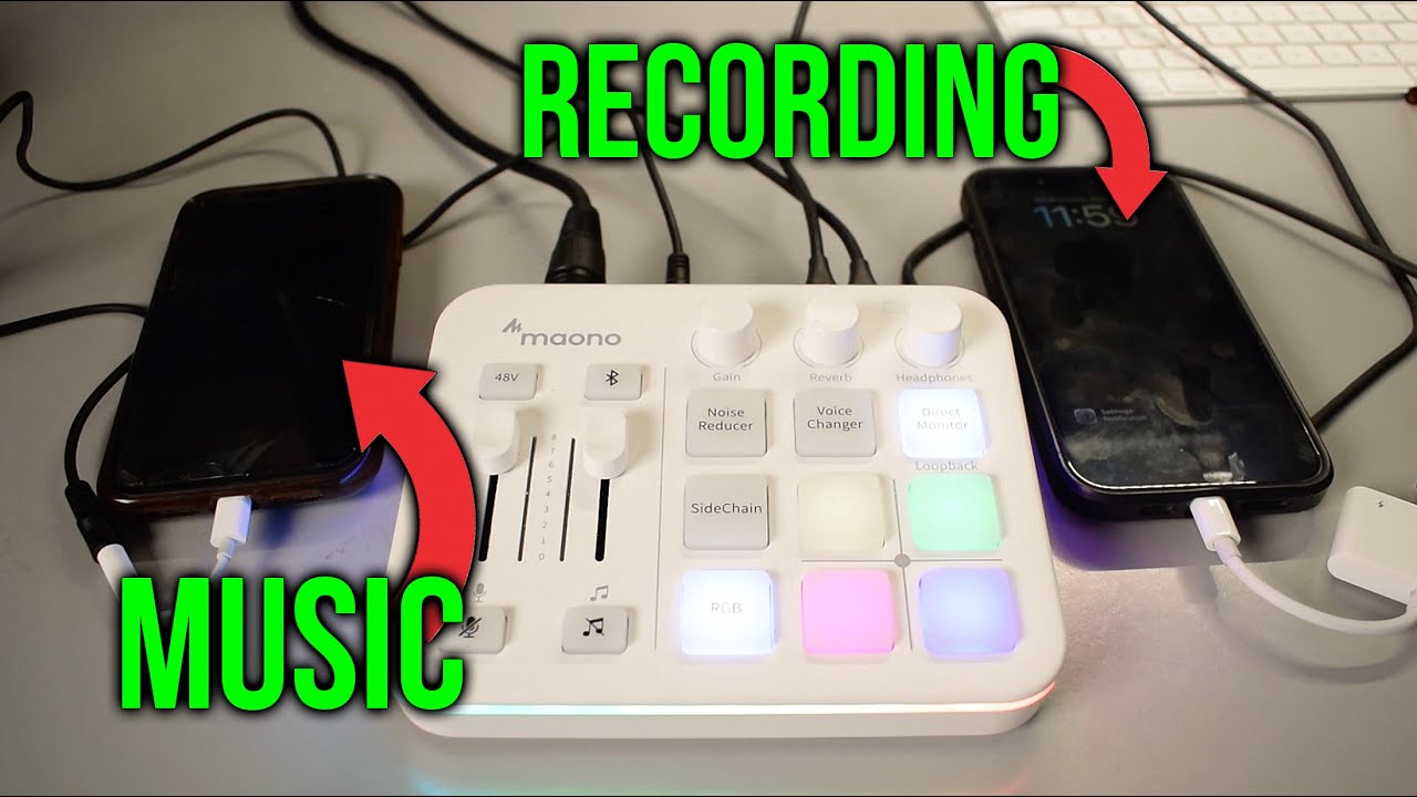 Maonocaster G1 NEO How to: Playing Music on Phone While Recording With Second Phone