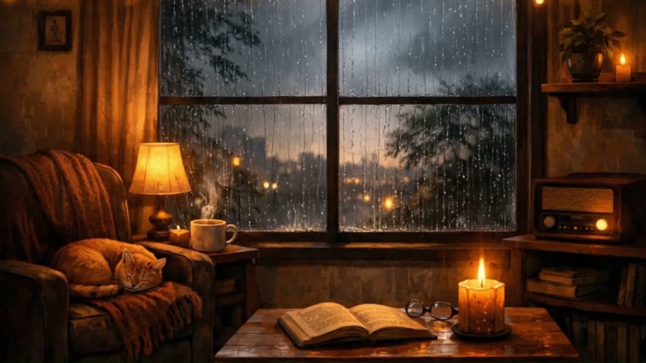 🔥cozy lofi music - study and relax with rain sounds 🌧️