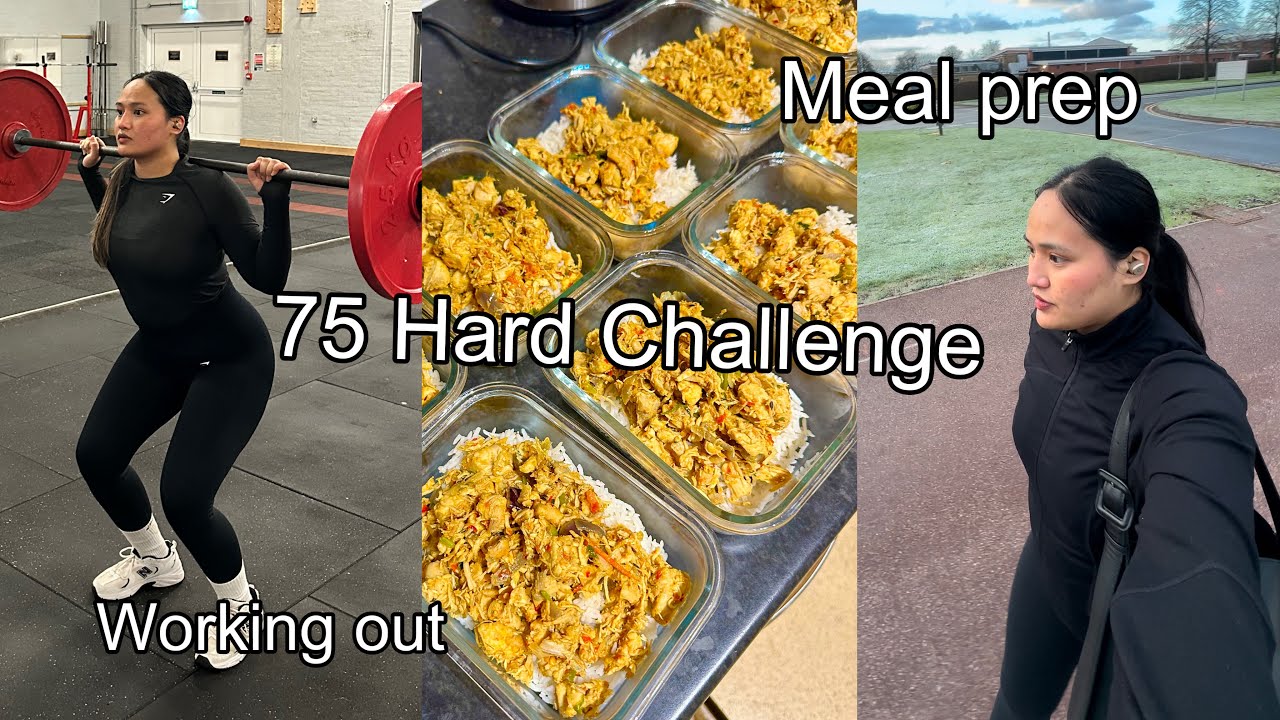 75 Hard Challenge| Working out, Meal Prep, 1st week, Gym, Productive day|