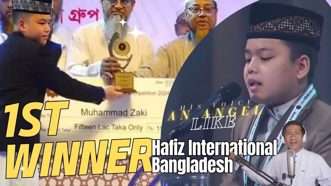 His voice is relaxing! Muhammad Zaki, 1st place 🏆 in Bangladesh's International Tahfiz competition.