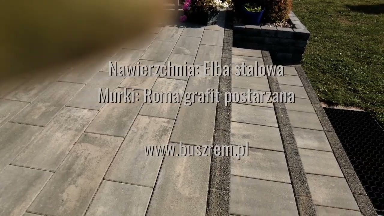 Układanie kostki brukowej aranżacja nawierzchni z Elba stalowa i Roma postarzana