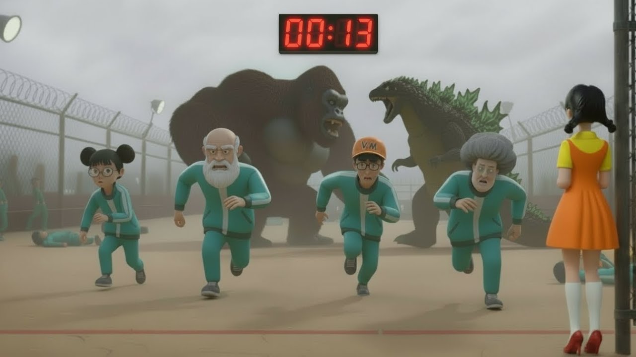 Squid Game vs Scary Teacher 3D | Kong vs Godzilla Play Green Light Red Light Monsters King Challenge