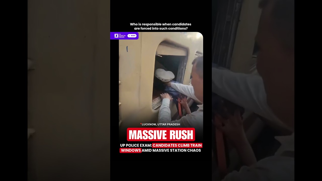 UP Police Exam: Candidates Climb Train Windows Amid Massive Station Chaos