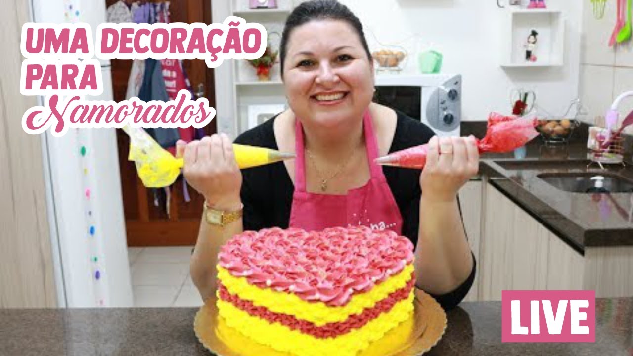 (LIVE) Decoração de bolo para o dia dos namorados