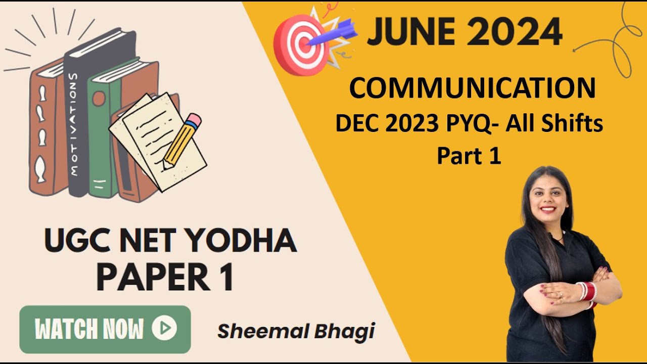 UGC NET JUNE 2024 | Paper 1 | Communication - Dec 2023 PYQs (All Shifts) - Part 1